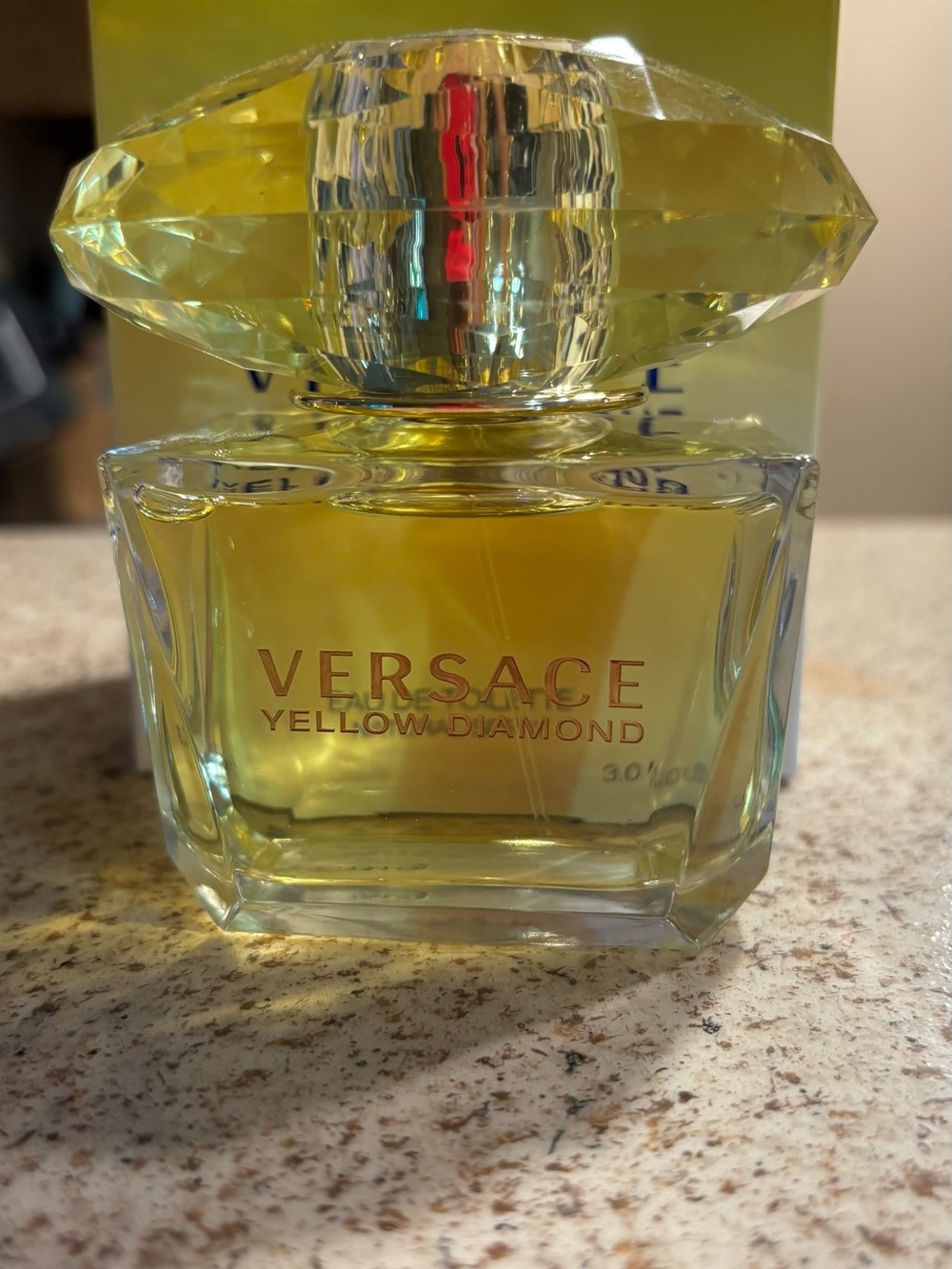 Versace Yellow Diamond Faceted Glass Perfume Bottle